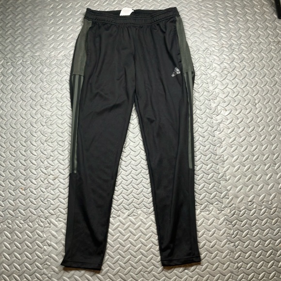 adidas Pants - Adidas Womens Black and Gray Athletic Sweats with zipper legs upper calf Size M